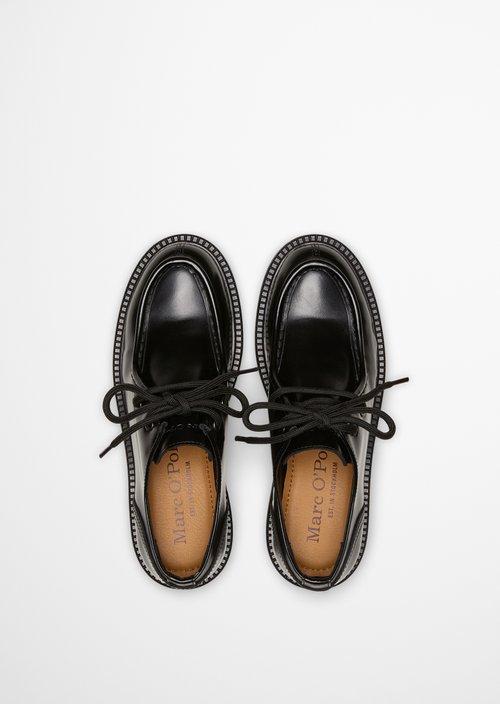 Perla Derby Lace-Ups — Black