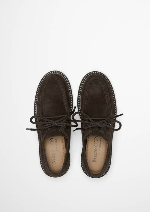 Chaussures derby à lacets, modèle Perla Burnt Coffee en vue de dessus