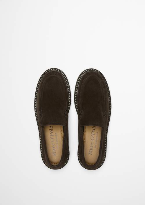 Mocassins modèle Perla Burnt Coffee en vue de dessus