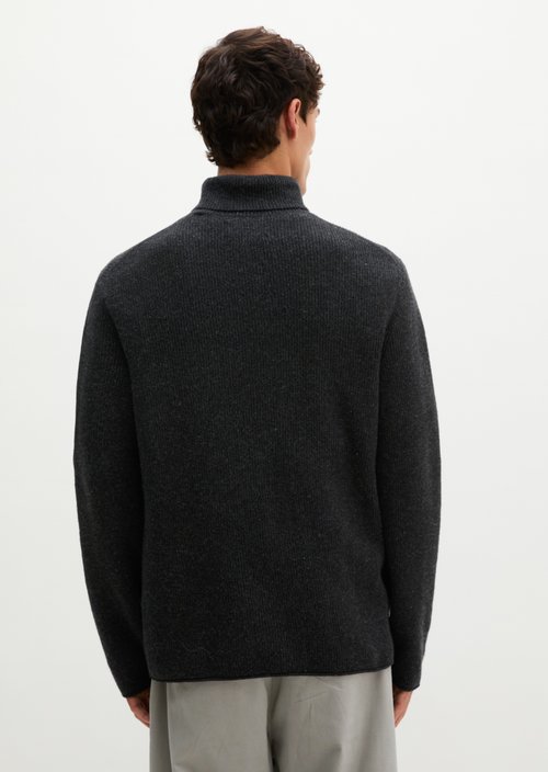 Regular-fit turtleneck sweater — Dark Grey Melange