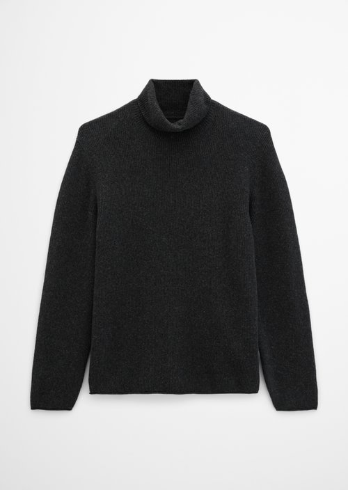 Regular-fit turtleneck sweater — Dark Grey Melange