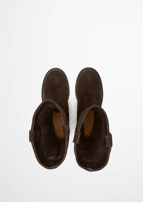 Perla Model Long-Shaft Boots Burnt Coffee in top view
