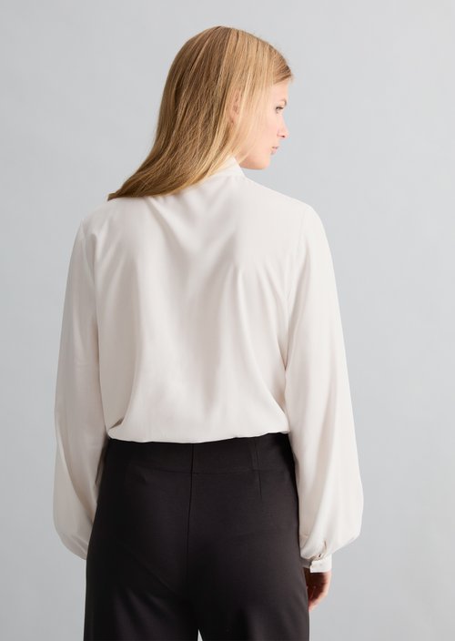 Regular-Fit Viscose Blouse — Silky White