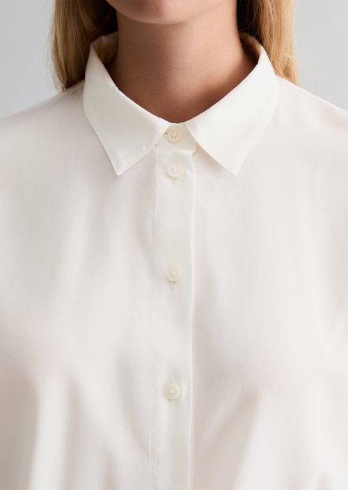 Regular-Fit Viscose Blouse — Silky White