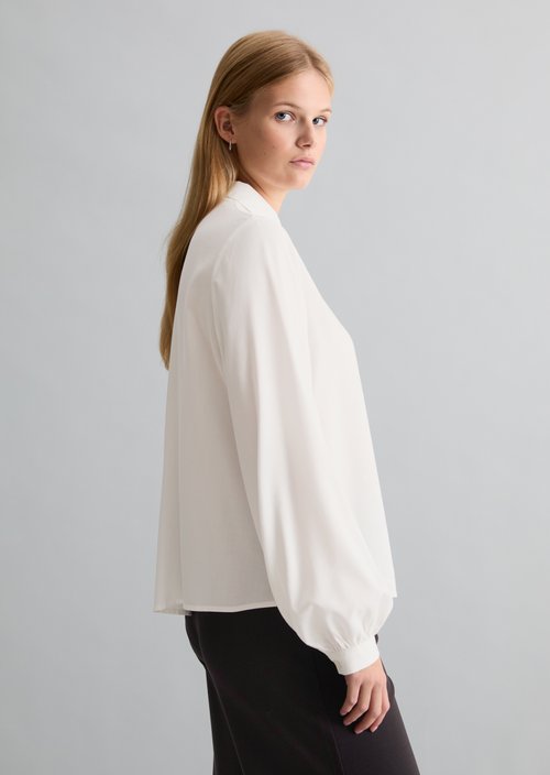 Regular-Fit Viscose Blouse — Silky White