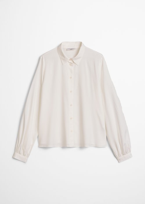 Regular-Fit Viscose Blouse — Silky White