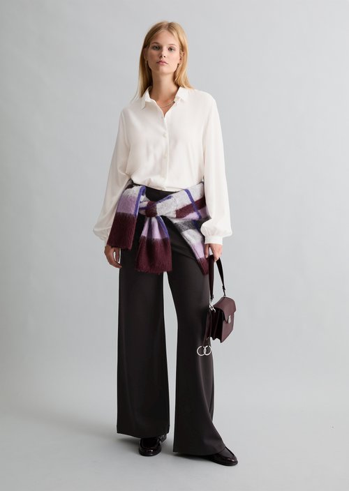 Regular-Fit Viscose Blouse — Silky White