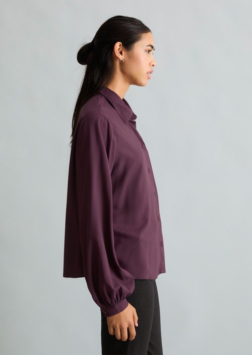 Regular-Fit Viscose Blouse — Rhubarb Jam