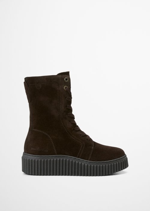 Bianca Lace-Up Boots — Burnt Coffee
