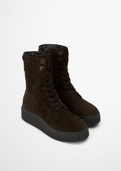 Bianca Lace-Up Boots — Burnt Coffee