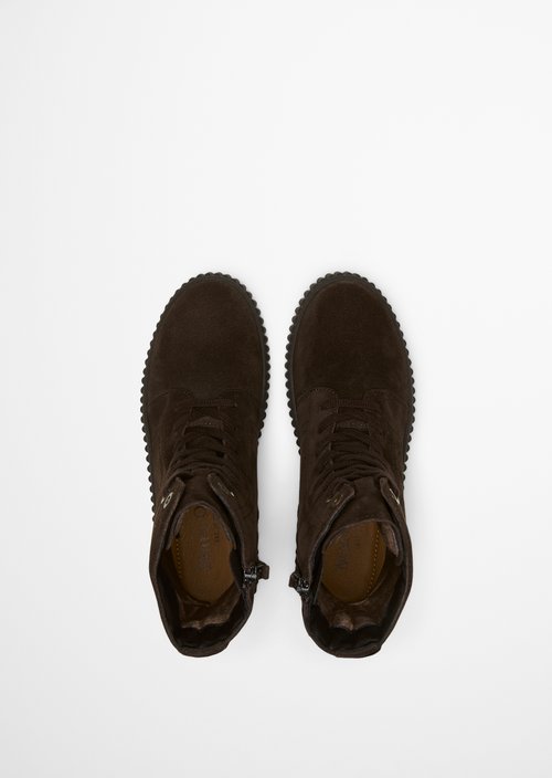 Bianca Lace-Up Boots — Burnt Coffee