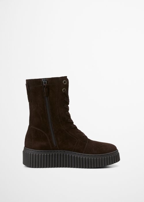 Bianca Lace-Up Boots — Burnt Coffee