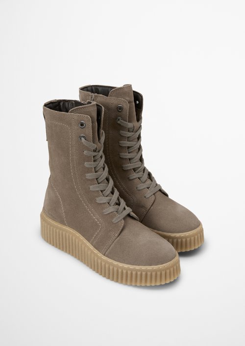 Bianca Lace-Up Boots — Faded Brown