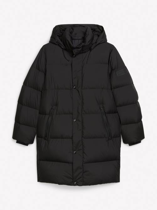 Regular-Fit Down Coat Black in isolated view without model