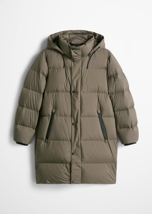 Regular-Fit Down Coat — Dark Nickle
