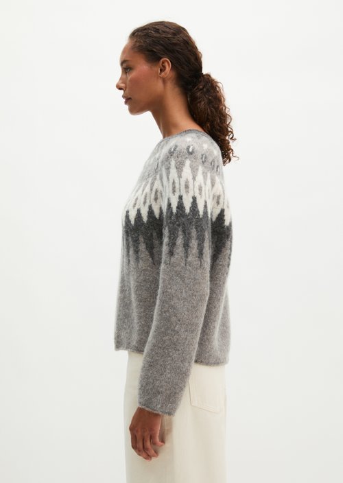 Regular-Fit Jacquard Sweater — Dark Brown