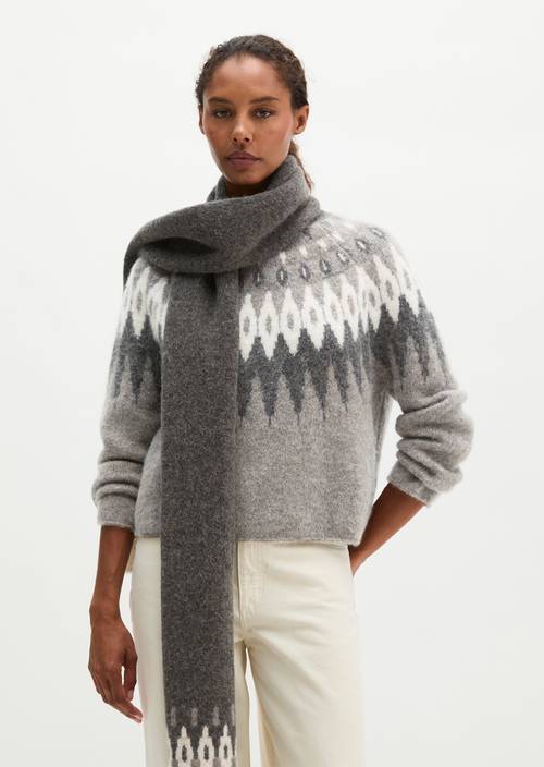 Jacquard-Pullover regular Dark Brown in Frontalansicht
