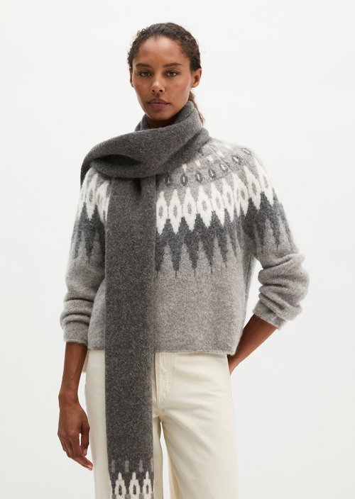 Regular-Fit Jacquard Sweater — Dark Brown