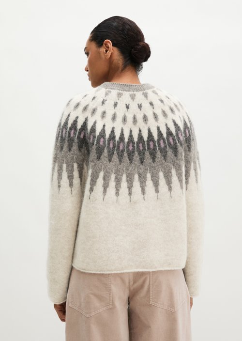 Regular-Fit Jacquard Sweater — Light Beige