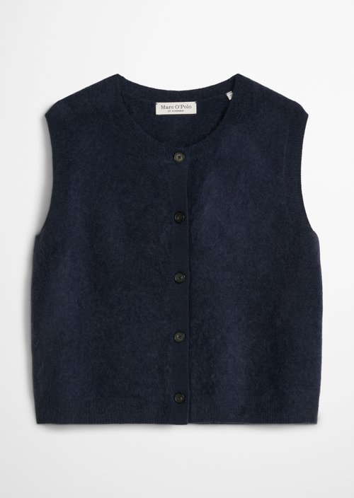 Slim-Fit Sleeveless Cardigan — Manic Midnight