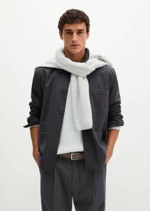 Overshirt Broken Graphite in Frontalansicht