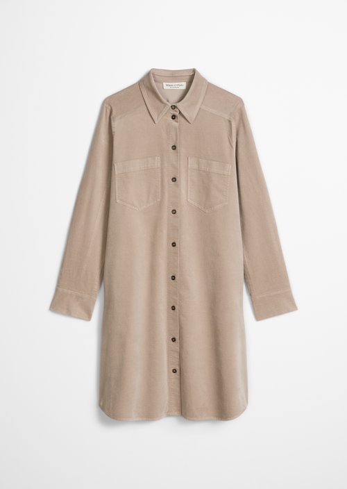 Velvet Shirt Dress, Regular Fit — Chalky Mauve