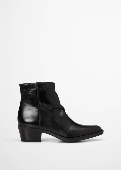Western-Style Ankle Boots, Rodeo Model Black right shoe outer view