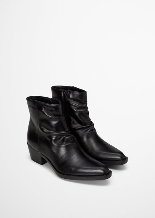Western-Style Ankle Boots, Rodeo Model — Black