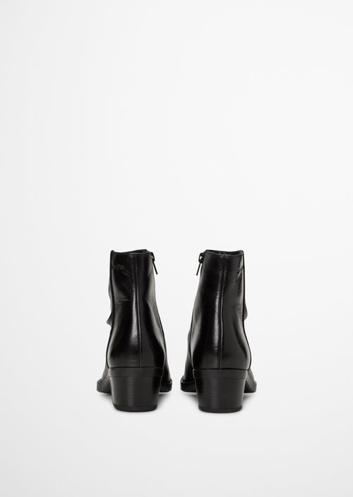 Western-Style Ankle Boots, Rodeo Model — Black