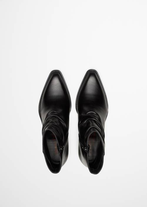 Western-Style Ankle Boots, Rodeo Model Black in top view