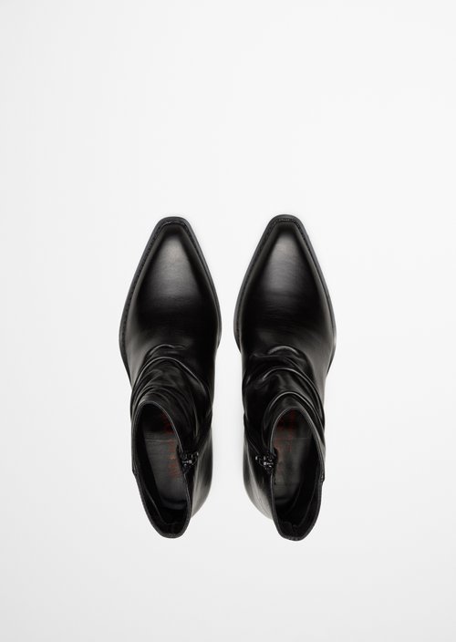 Western-Style Ankle Boots, Rodeo Model — Black