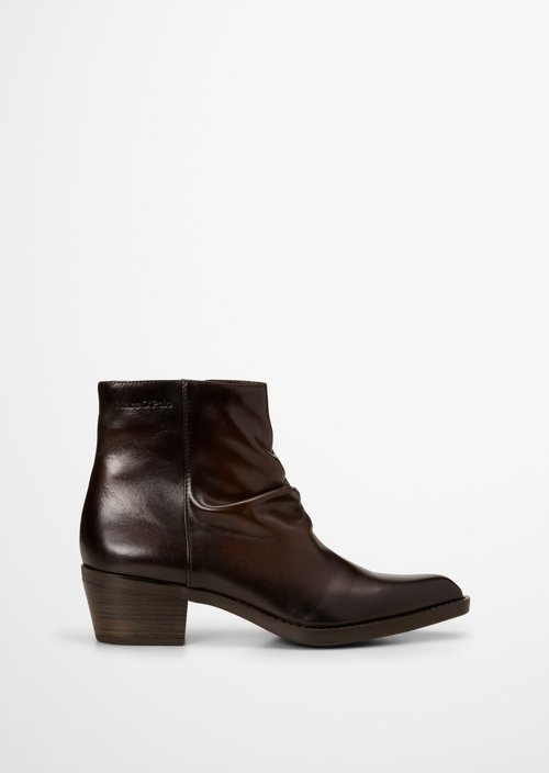 Western-Style Ankle Boots, Rodeo Model — Black Coffee