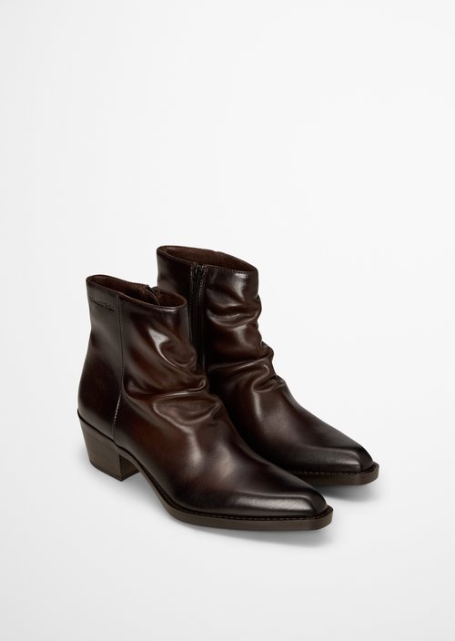 Western-Style Ankle Boots, Rodeo Model — Black Coffee