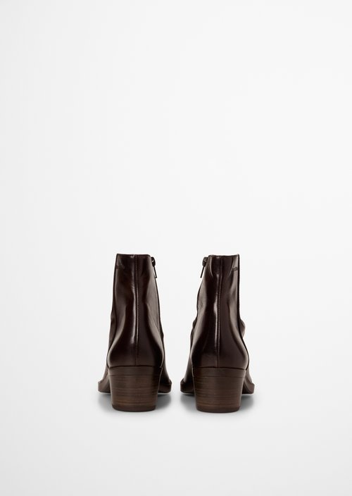 Western-Style Ankle Boots, Rodeo Model — Black Coffee