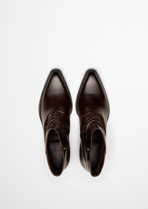 Western-Style Ankle Boots, Rodeo Model — Black Coffee