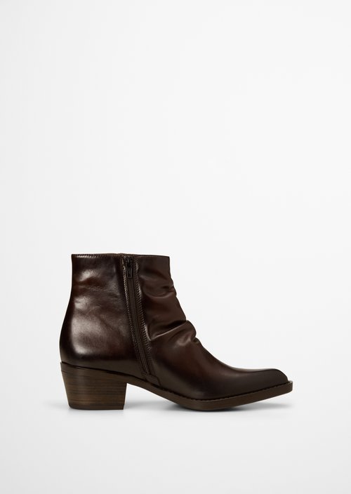 Western-Style Ankle Boots, Rodeo Model — Black Coffee