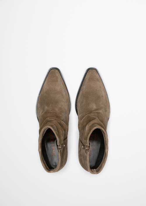 Western-Style Ankle Boots, Rodeo Model Faded Brown in top view