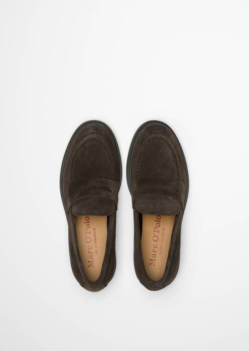 Mocassins « Paula » Burnt Coffee en vue de dessus