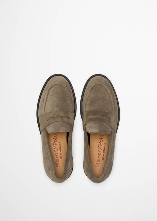 Penny-loafer model Paula Faded Brown in bovenaanzicht