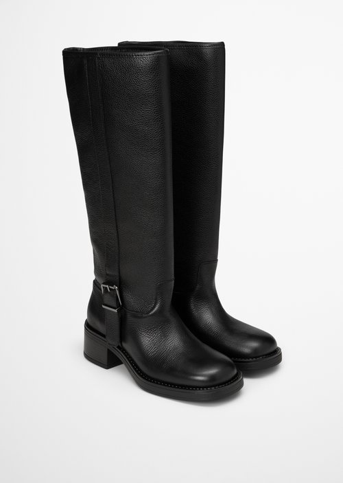Raquel Model Long-Shaft Boots — Black