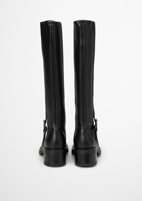 Raquel Model Long-Shaft Boots — Black