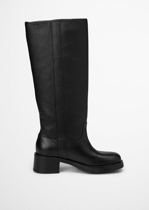 Raquel Model Long-Shaft Boots — Black