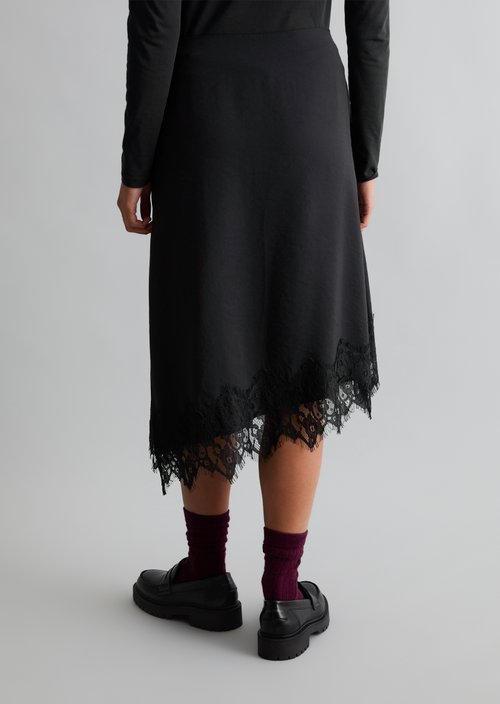 Lace Skirt, Regular Fit — Black