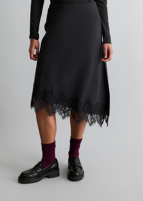 Lace Skirt, Regular Fit — Black