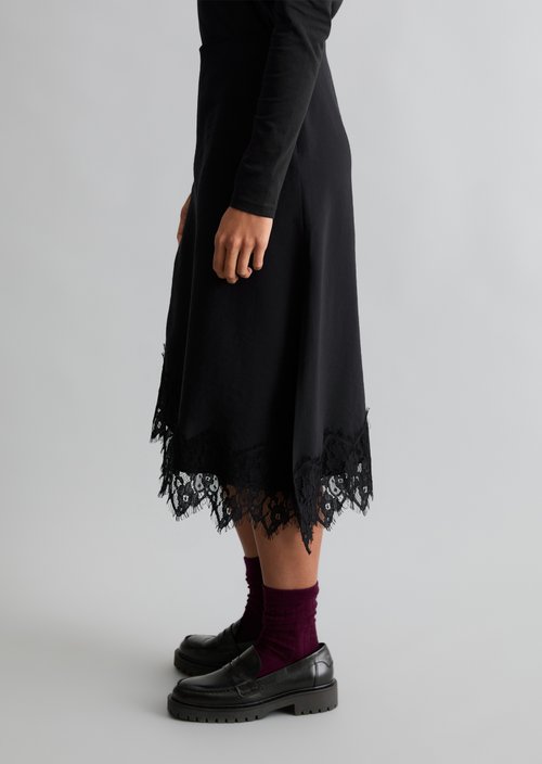 Lace Skirt, Regular Fit — Black