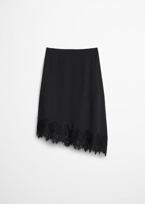 Lace Skirt, Regular Fit — Black