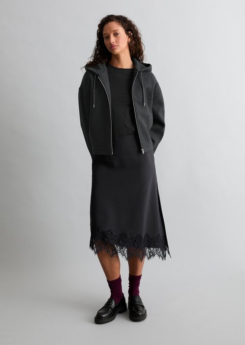 Lace Skirt, Regular Fit — Black