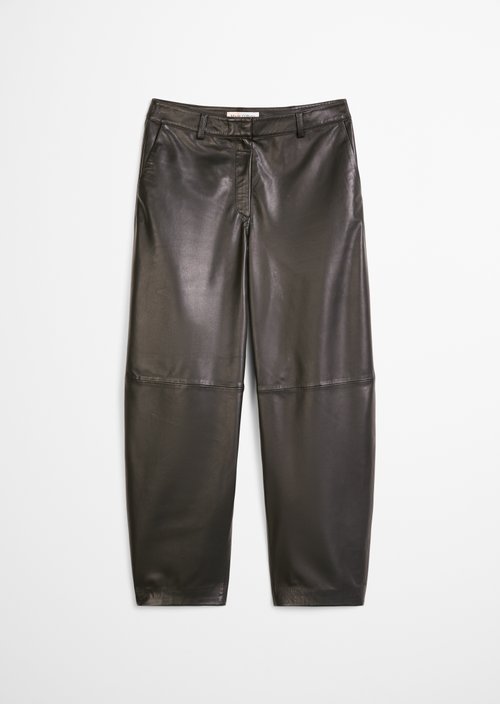 Regular-Fit Leather Pants — Deep Chocolate