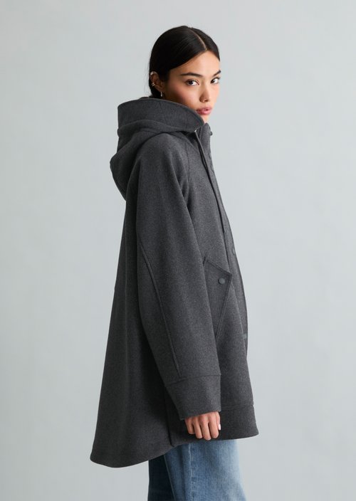 Regular-Fit Wool Parka — Anthra Melange
