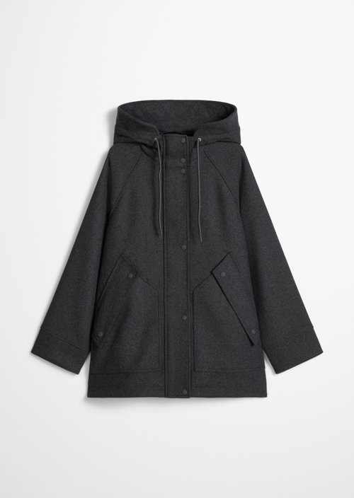 Regular-Fit Wool Parka — Anthra Melange